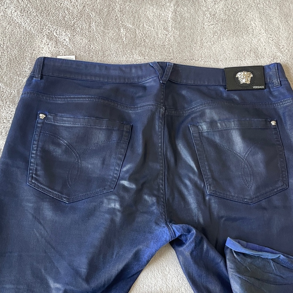 Versace Men's Dark Blue Slim Jeans - Picture 7 of 7
